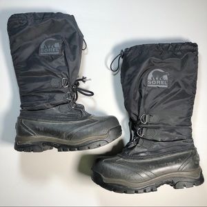 Sorel Black Boots Snowlion NL1080-010 Womens 7